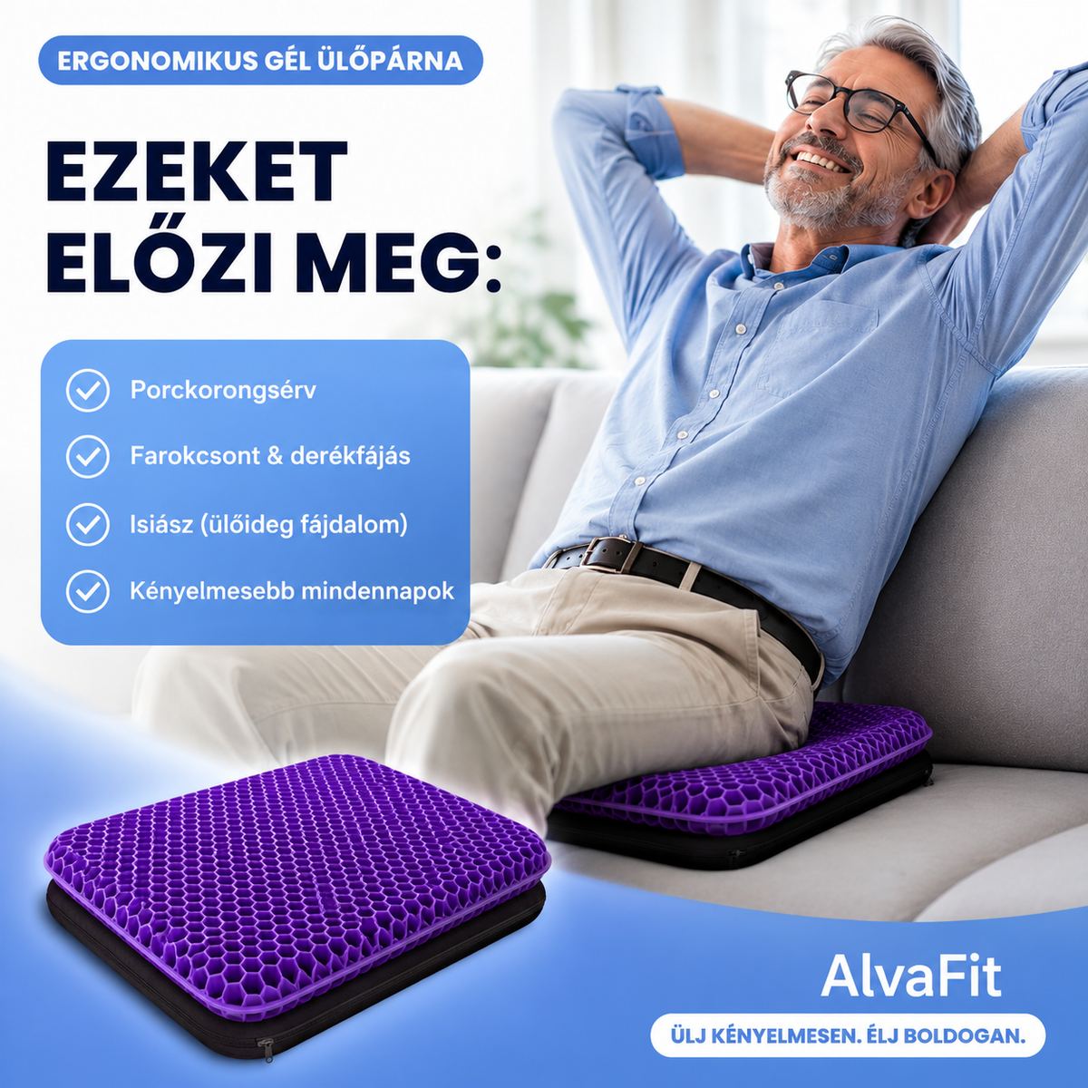 Ergonomikus Gél Ülőpárna